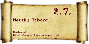 Matzky Tiborc névjegykártya